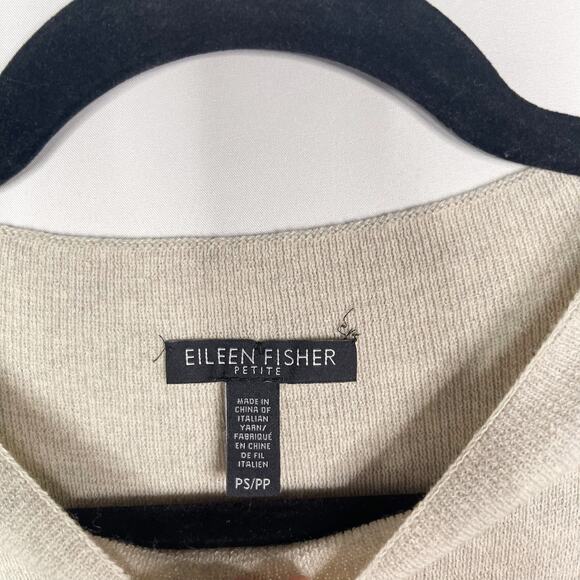 Eileen Fisher PS Petite Small Cream Wool Sleeveless Tunic Top Crew Neck F17CW - Picture 7 of 8